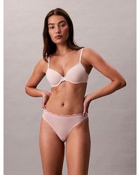 Calvin Klein - Low Rise Thong Micro Stretch With Lace - Lyst