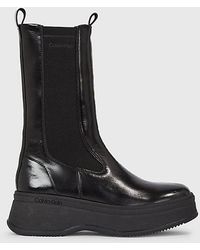 Calvin Klein - Chelsea-Boots aus Leder mit Plateau-Sohle - Lyst