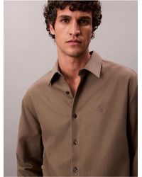 Calvin Klein - Melange Flannel Relaxed Button-Down Shirt - Lyst