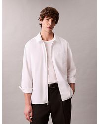 Calvin Klein - Sobrecamisa holgada de popelín con cremallera - Lyst