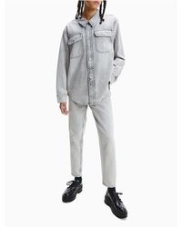 Calvin Klein Oversized Denim Shirt Jacket - Grey