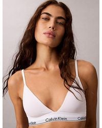 Calvin Klein - Lightly Lined Triangle Bralette Icon Cotton Modal - Lyst