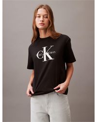 Calvin Klein - Monogram Logo Boxy Crewneck T-shirt - Lyst