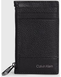 Calvin Klein - Kartenetui aus Leder mit Reißverschluss - Lyst