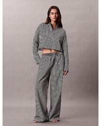 Calvin Klein - Cropped Pyjama Top Icon Cotton Poplin - Lyst