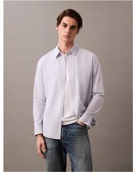 Calvin Klein - Cotton Stretch Thin Stripe Slim Button-Down Shirt - Lyst