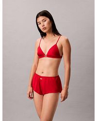Calvin Klein - Unlined Satin Triangle Bra Lunar New Year - Lyst