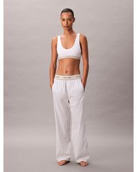 Calvin Klein - Pantalon De Pyjama En Popeline De Coton Avec Logo - Lyst