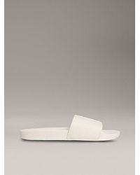 Calvin Klein - Canvas Sliders Met Logo - Lyst