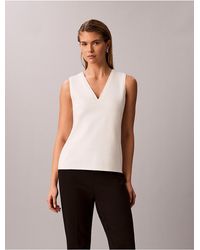 Calvin Klein - High Twist Compression V-Neck Shell - Lyst