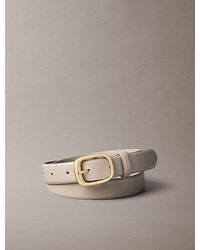Calvin Klein - Full Grain Leather Chunky Buckle Belt - Lyst