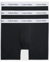 Calvin Klein - 3 Pack Boxer Briefs - Cotton Stretch - - Black - Men - S - Lyst