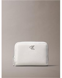 Calvin Klein - Minimal Monogram Zip Flap Wallet - Lyst