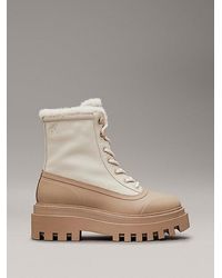 Calvin Klein - Plateau-Boots Aus Leder Für Den Winter - Lyst