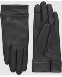 Calvin Klein Guantes de piel - Negro