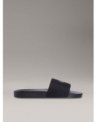Calvin Klein - Slippers Aus Canvas Mit Logo - Lyst