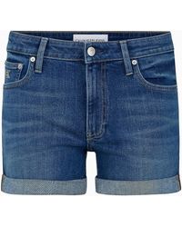 Calvin Klein Shorts denim de tiro medio - Azul