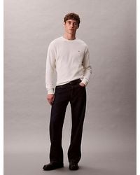 Calvin Klein - Wafel-T-Shirt Met Lange Mouwen - Lyst