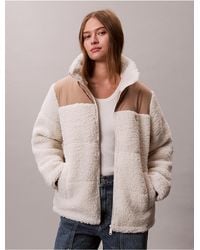Calvin Klein - Calvin Klein Sherpa Puffer Jacket - Lyst
