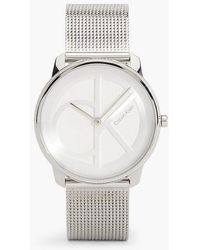 Calvin Klein - Monogram Logo Mesh Bracelet Watch - Lyst