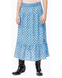 Calvin Klein Falda larga con estampado floral - Azul