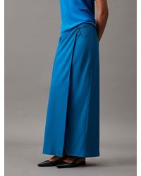 Calvin Klein - Crepe Maxi Wrap Skirt - Lyst