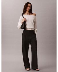 Calvin Klein - Merino Wool Blend Boat Neck Jumper - Lyst