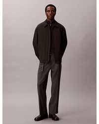 Calvin Klein - Straight Wool Blend Pinstripe Belted Trousers - Lyst