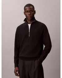 Calvin Klein - Pull Partiellement Zippé En Maille Technique - Lyst