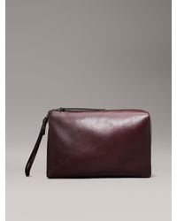 Calvin Klein - Oversized Nappa Leather Clutch - Lyst