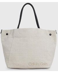 Calvin Klein - Grote Linnen Tote Bag - Lyst