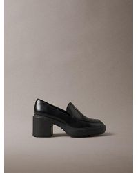 Calvin Klein - Leather Platform Block Heel Mules - Lyst