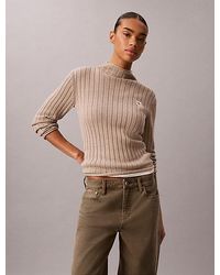 Calvin Klein - Jeans Woven Monologo Turtleneck Jumper - Lyst