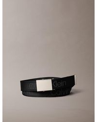 Calvin Klein - Logo Jacquard Plaque Buckle Belt - Lyst