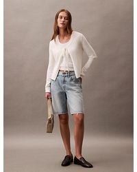 Calvin Klein - Vest Van Katoenmix Met Strik Vooraan - Lyst