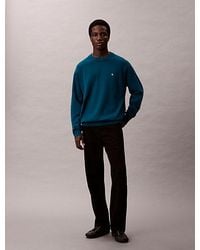 Calvin Klein - Relaxed Monogram Trui Van Katoen - Lyst