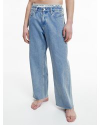 Calvin Klein Knchellange Wide Leg Jeans - CK One - Blau