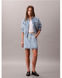 Calvin Klein - Calvin Klein Denim Cargo Mini Skirt - Lyst