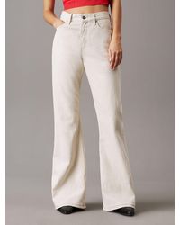 Calvin Klein - Relaxed Flared Linen Blend Jeans - Lyst