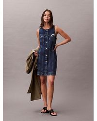 Calvin Klein - Jeans Sleeveless Denim Trucker Dress - Lyst