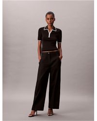 Calvin Klein - Cotton Twill Logo Tape Trousers - Lyst