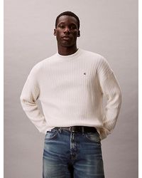 Calvin Klein - Jeans Ribbed Cotton Monogram Jumper - Lyst
