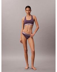 Calvin Klein - Metallic Unlined Bralette Icon Cotton Modal Metallic - Lyst