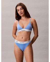 Calvin Klein - Licht Gevoerde Triangel Bralette - Lyst