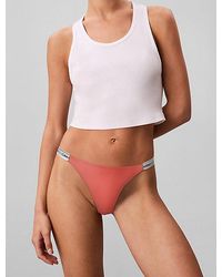 Calvin Klein - Dipped String Thong Icon Logo - Lyst