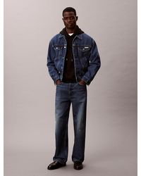 Calvin Klein - Fleece Monogram Logo Patch Relaxed Hoodie - Lyst