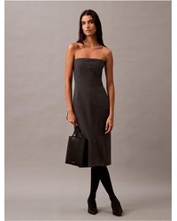 Calvin Klein - Brushed Wool Blend Strapless Dress - Lyst