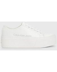 Calvin Klein - Plateau-Sneakers aus recyceltem Satin - Lyst