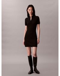 Calvin Klein - Abito Con Zip E Collo - Lyst