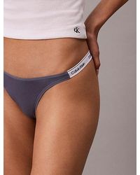 Calvin Klein - Dipped String Thong Icon Logo - Lyst